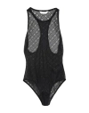Palm Angels Sheer-lace Logo Racerback Body In Black