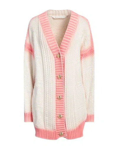 Palm Angels Woman Cardigan Ivory Size L Cotton, Polyamide In White