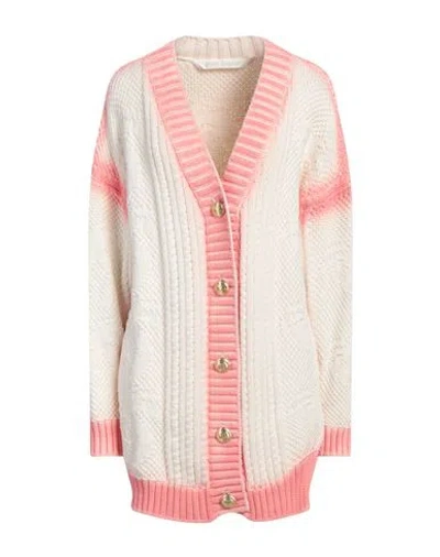 PALM ANGELS PALM ANGELS WOMAN CARDIGAN IVORY SIZE L COTTON, POLYAMIDE