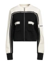 Palm Angels Logo-intarsia Wool Zip Cardigan In White