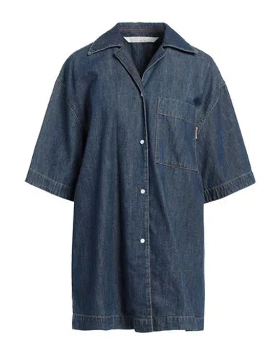 Palm Angels Woman Denim Shirt Blue Size M Cotton