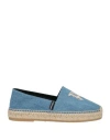 Palm Angels Woman Espadrilles Blue Size 11 Textile Fibers In Blue