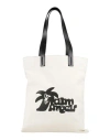 Palm Angels Woman Handbag Ivory Size - Cotton, Calfskin In White
