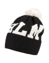 Palm Angels Woman Hat Black Size Onesize Wool, Acrylic In Black