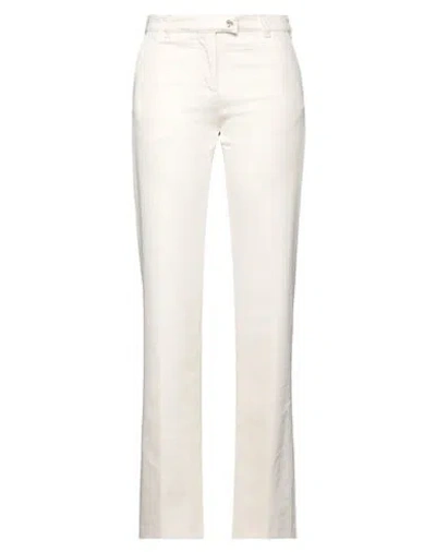 Palm Angels Woman Jeans Ivory Size 26 Cotton, Metal In White