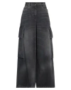 Palm Angels Bw Wide Denim Parachute In Grey