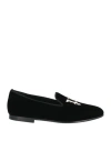 Palm Angels Woman Loafers Black Size 8 Textile Fibers
