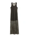 Palm Angels Woman Maxi Dress Black Size 8 Linen, Polyester, Metallic Fiber, Elastane