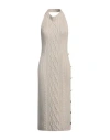 Palm Angels Woman Midi Dress Beige Size L Polyamide, Wool, Viscose, Mohair Wool, Cashmere In Beige