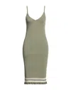 Palm Angels Midi Dresses In Sage Green