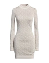 Palm Angels Woman Mini Dress Beige Size L Viscose, Polyester, Polyamide In Beige