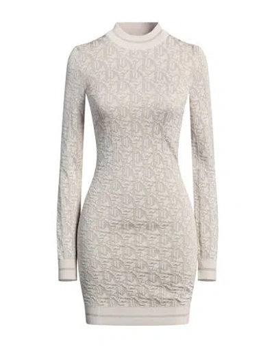 Palm Angels Woman Mini Dress Beige Size L Viscose, Polyester, Polyamide