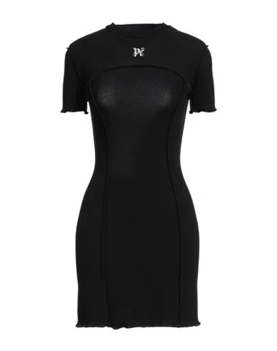 PALM ANGELS PALM ANGELS WOMAN MINI DRESS BLACK SIZE L COTTON, ELASTANE