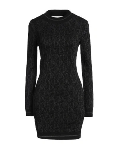 PALM ANGELS PALM ANGELS WOMAN MINI DRESS BLACK SIZE L VISCOSE, POLYESTER, POLYAMIDE