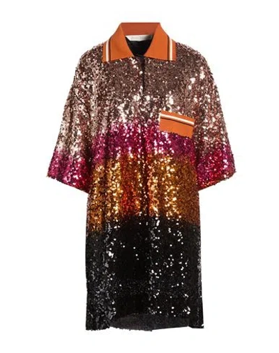 Palm Angels Woman Mini Dress Orange Size 8 Polyester In Multi