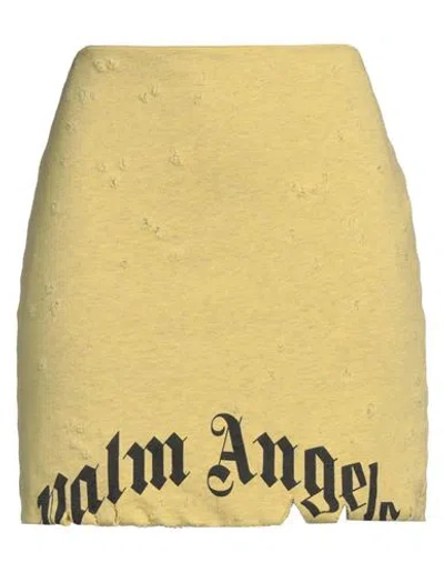 Palm Angels Woman Mini Skirt Yellow Size L Cotton