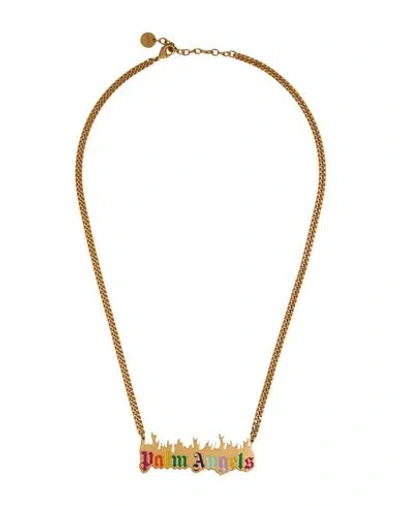 Palm Angels Woman Necklace Gold Size - Brass, Glass