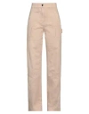 PALM ANGELS PALM ANGELS WOMAN PANTS BEIGE SIZE 8 COTTON, POLYESTER