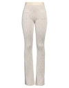 Palm Angels Monogram Jacquard Knit Trousers In Beige