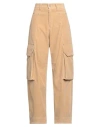 Palm Angels Woman Pants Camel Size 14 Cotton In Beige