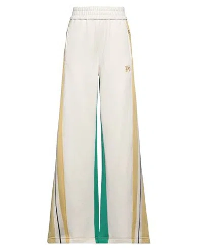 Palm Angels Woman Pants Ivory Size S Polyester, Cotton