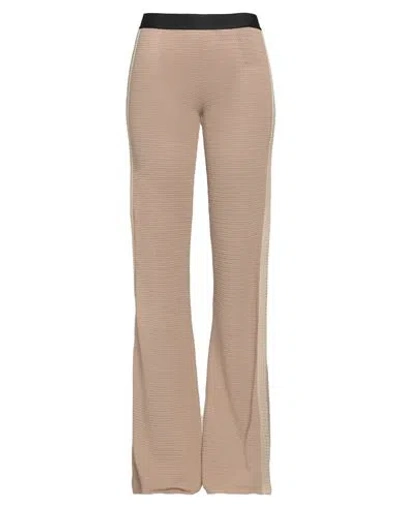 PALM ANGELS PALM ANGELS WOMAN PANTS LIGHT BROWN SIZE M COTTON, POLYESTER, POLYAMIDE, ELASTANE