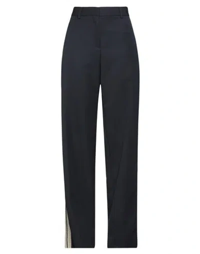 Palm Angels Woman Pants Midnight Blue Size 6 Polyester, Virgin Wool, Cotton