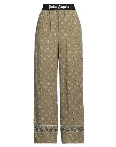 Palm Angels Woman Pants Military Green Size 6 Viscose, Polyamide, Polyester, Elastane, Cotton