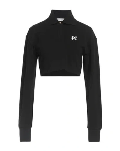 Palm Angels Monogram Polo Top In Black