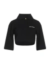 Palm Angels Black Logo Cropped Polo In Black