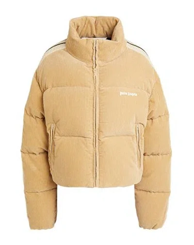 Palm Angels Woman Puffer Beige Size M Cotton, Polyester