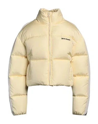 PALM ANGELS PALM ANGELS WOMAN PUFFER PASTEL YELLOW SIZE L POLYAMIDE, POLYESTER, ECONYL