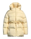 Palm Angels Belted Down Jacket In Yellow