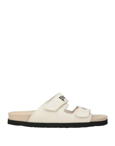 Palm Angels Woman Sandals Off White Size 8 Leather In Neutral