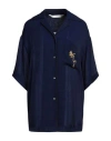 Palm Angels Woman Shirt Blue Size 4 Viscose, Polyamide, Polyester