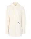 Palm Angels Shirt With Embroidered Logo In Neutral
