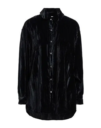 Palm Angels Woman Shirt Midnight Blue Size 6 Polyester