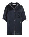 Palm Angels Woman Shirt Midnight Blue Size 8 Linen, Viscose, Cotton, Polyester