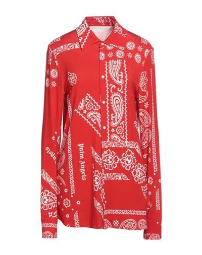 Palm Angels Woman Shirt Red Size 4 Viscose, Elastane