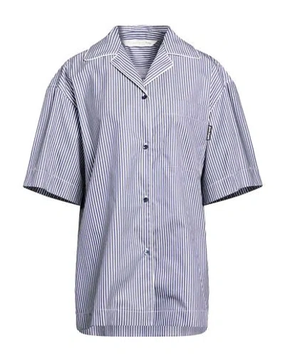 Palm Angels Woman Shirt Slate Blue Size 4 Cotton In Black