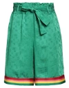 Palm Angels Woman Shorts & Bermuda Shorts Green Size 2 Acetate, Viscose, Polyester In Green