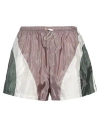 Palm Angels Woman Shorts & Bermuda Shorts Lead Size L Viscose, Polyamide, Cotton, Polyester In Grey