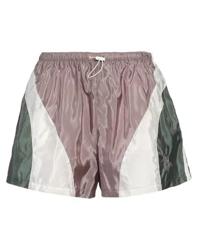 Palm Angels Woman Shorts & Bermuda Shorts Lead Size L Viscose, Polyamide, Cotton, Polyester In Grey