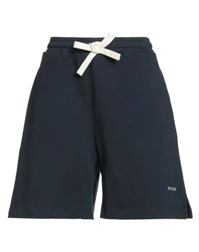 Palm Angels Woman Shorts & Bermuda Shorts Midnight Blue Size L Cotton