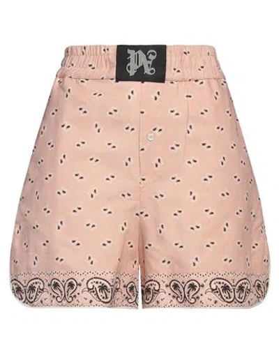 PALM ANGELS PALM ANGELS WOMAN SHORTS & BERMUDA SHORTS PINK SIZE S LINEN, COTTON