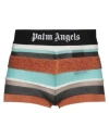 Palm Angels Viscose Blend Lurex Stripe Knit Shorts In Red