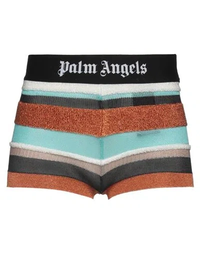 PALM ANGELS PALM ANGELS WOMAN SHORTS & BERMUDA SHORTS RUST SIZE M ACETATE, VISCOSE, METALLIC FIBER, POLYAMIDE, E