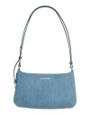 Palm Angels Woman Shoulder Bag Blue Size - Cotton, Leather