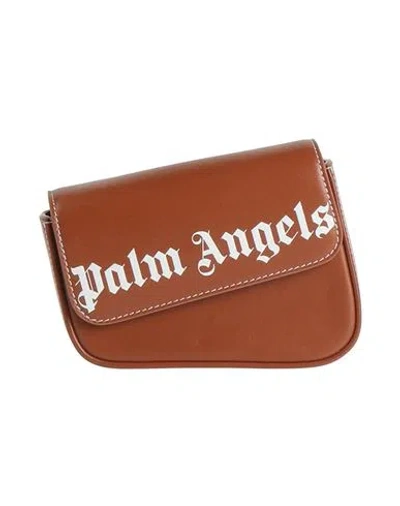 Palm Angels Woman Shoulder Bag Brown Size - Calfskin