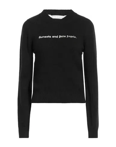 Palm Angels Woman Sweater Black Size M Merino Wool, Viscose, Polyamide, Cashmere, Polyester